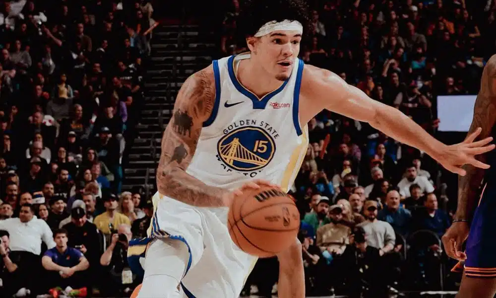 Gui Santos ganha espaço, contribui em quadra e Warriors atropelam Kings pela NBA