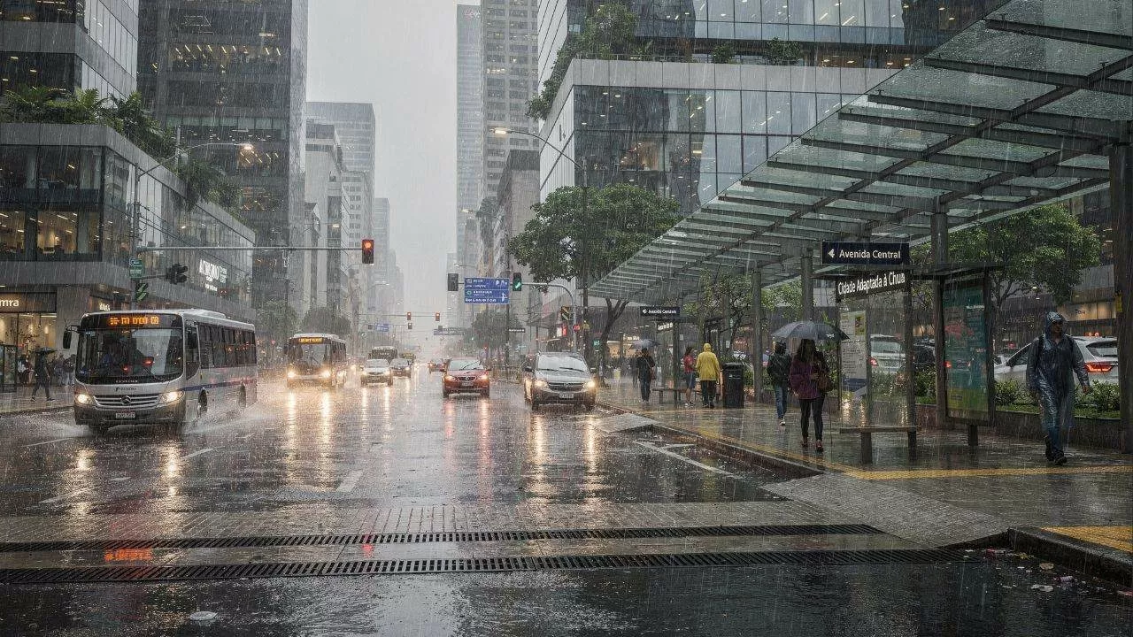 Cidades onde nunca para de chover e o trânsito continua fluindo
