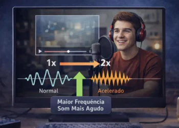 Por que o som muda quando você acelera um vídeo?