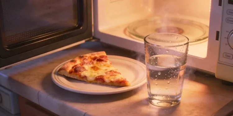 O macete do micro-ondas que esquenta a pizza sem deixar a borda dura igual pedra